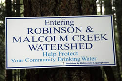 Roberts Creek watershed sign